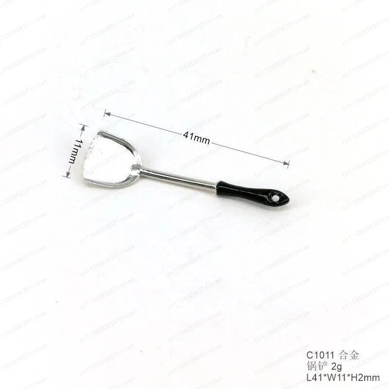 

Миниатюрная металлическая лопатка-ложка 1:12, модель для кукольного домика, кухонные аксессуары, карманная игрушка для игры с едой