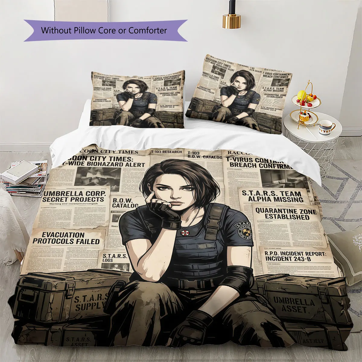 Resident Evil Soft Duvet Cover Child's Bedding Set,Extra Large Size Halloween Gifts Various Sizes Available -HE121