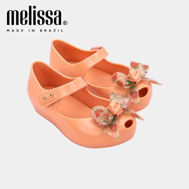 Summer Bowknot Kids Jelly Sandals Mini Melissa Children Beach Slippers Cute Princess Shoes Girls Birthday Gift