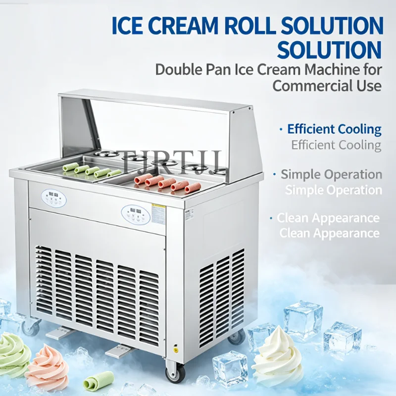 Rolled Ice Cream Maker/ Thailand Fry Roll Ice Cream Machine/ Pan-fried-ice Cream Roll Machine