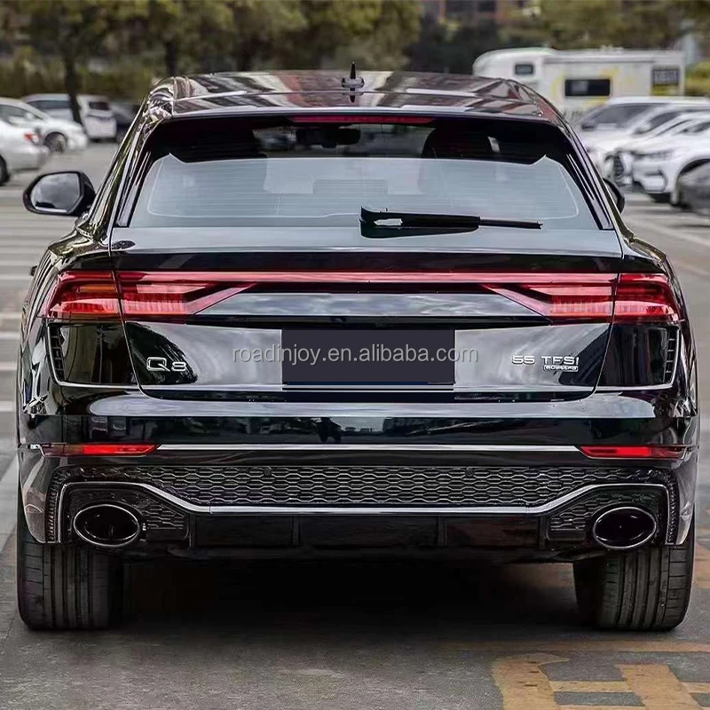 2018 2019 2020 2021 2022 Bodykit for Audi Q8 Rear Bumper Upgrade RSQ8 Style Rear Diffuser with Tail pipe