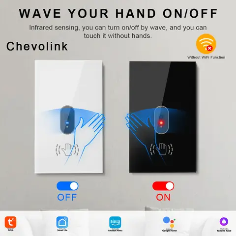Touchless Infrared Sensor Wave Switch With/Without Neutral Wire Embedded Installation Suitable for Corridor/Streetlight/Balcony