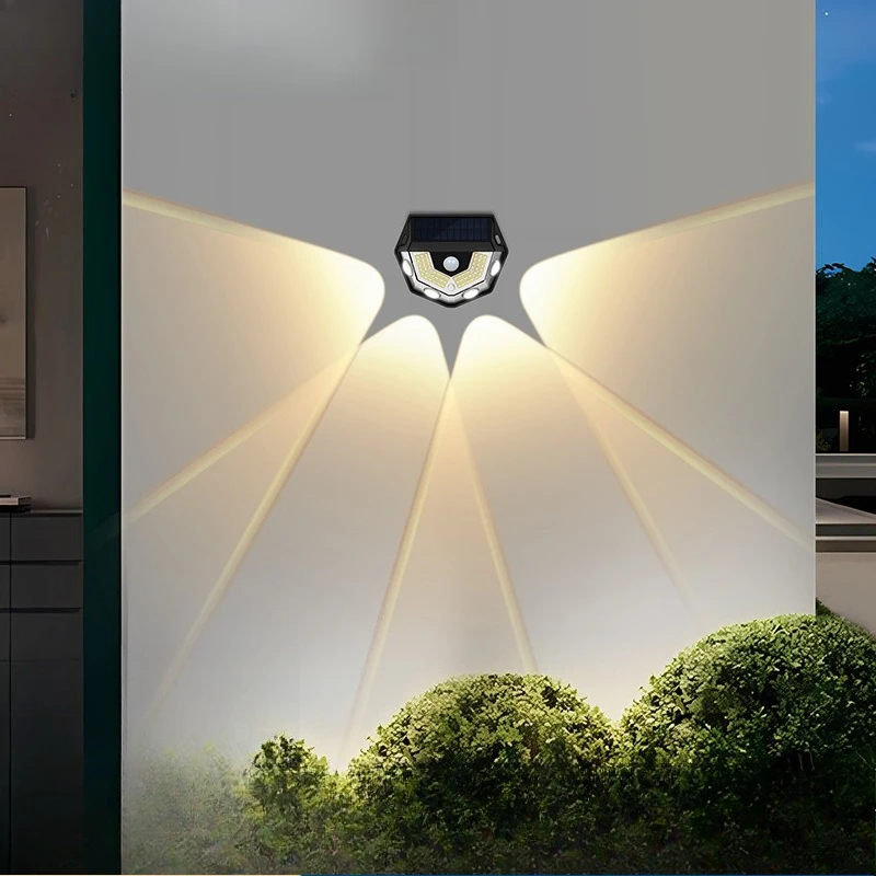 Home Exterior Solar Convex Lens Motion Sensing Wall Light Waterproof For Garden Balcony Basic Outdoor Night Fixture