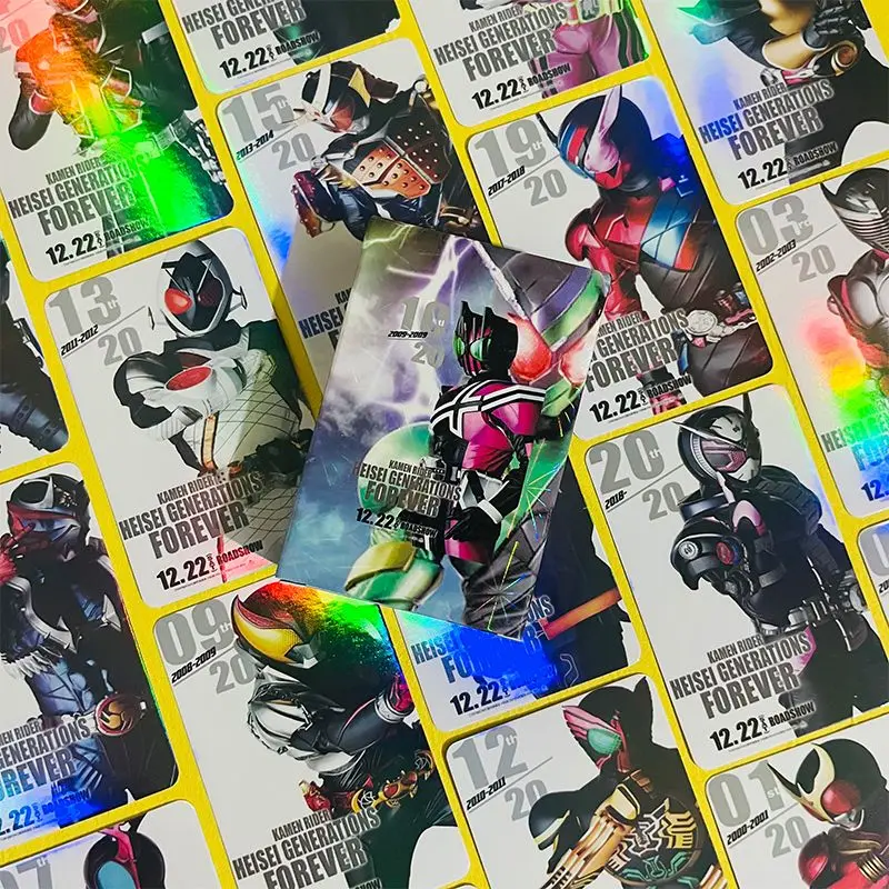50 Stück Anime Kamen Rider Laser LOMO-Karten HD Mini-Fotokarten Ohne Doppelte Exemplare Sammelkarten für Fans