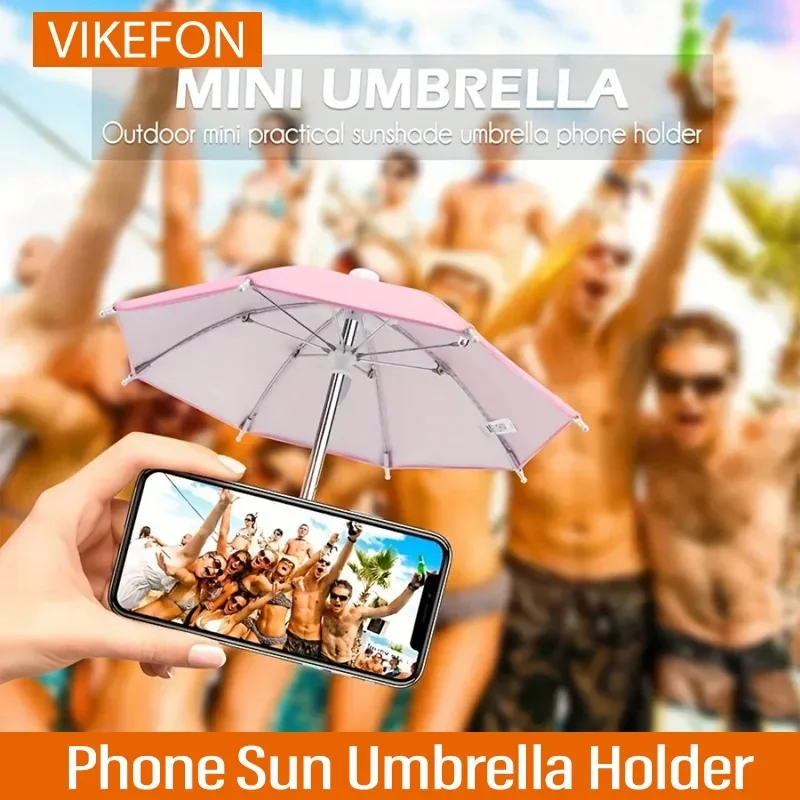 VIKEFON-حامل هاتف كوب شفط ، شمس ، مظلة ، نمط أصبع ، حامل ، إبداعي ، خارجي ، هاتف خلوي ، كرتون صغير ، جديد