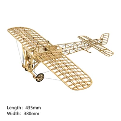 DWH VX14 1:23 Scale 380mm Wingspan Airplane Wooden DIY Building Model Bleriot XI Aeroplane 3D Puzzles DIY Aircraft Kit Toy