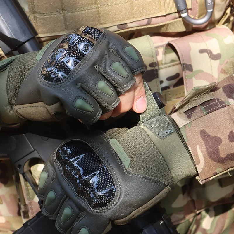 

Cycling gloves, hard shell protection, anti slip, anti fall, shock-absorbing, outdoor sports gloves, half finger tactical gloves