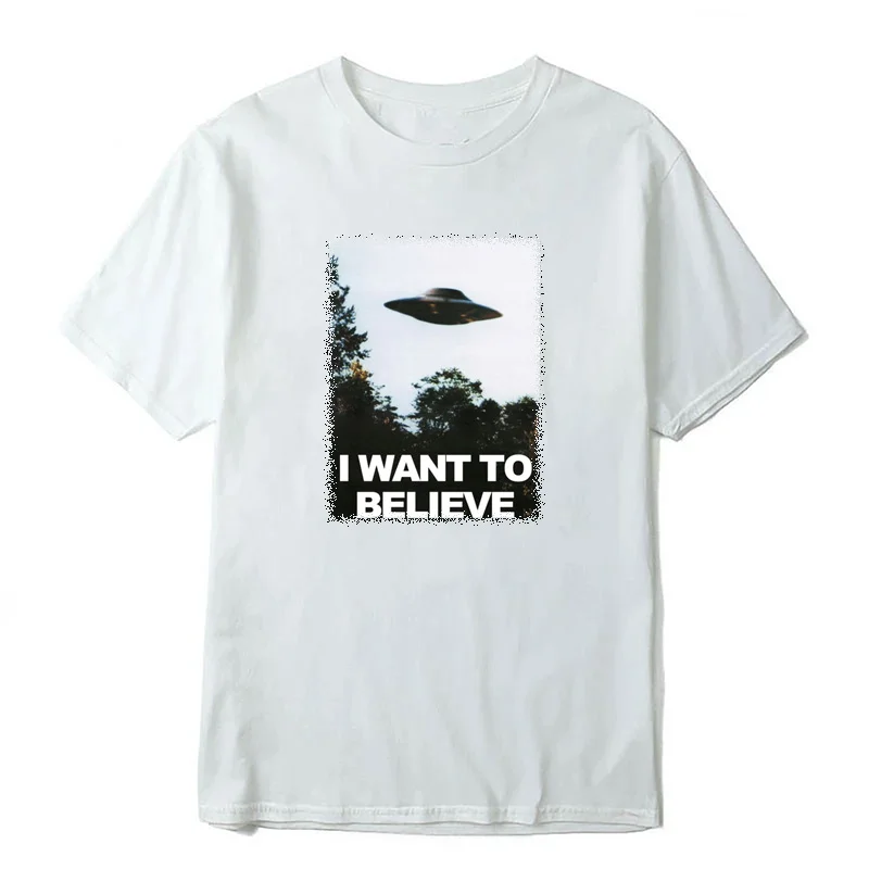 X-files I want to Leave T-shirt Men\'s Top T-shirt Clown Believe Mulder Christmas Casual Men\'s and Women\'s all-purpose Tshirt