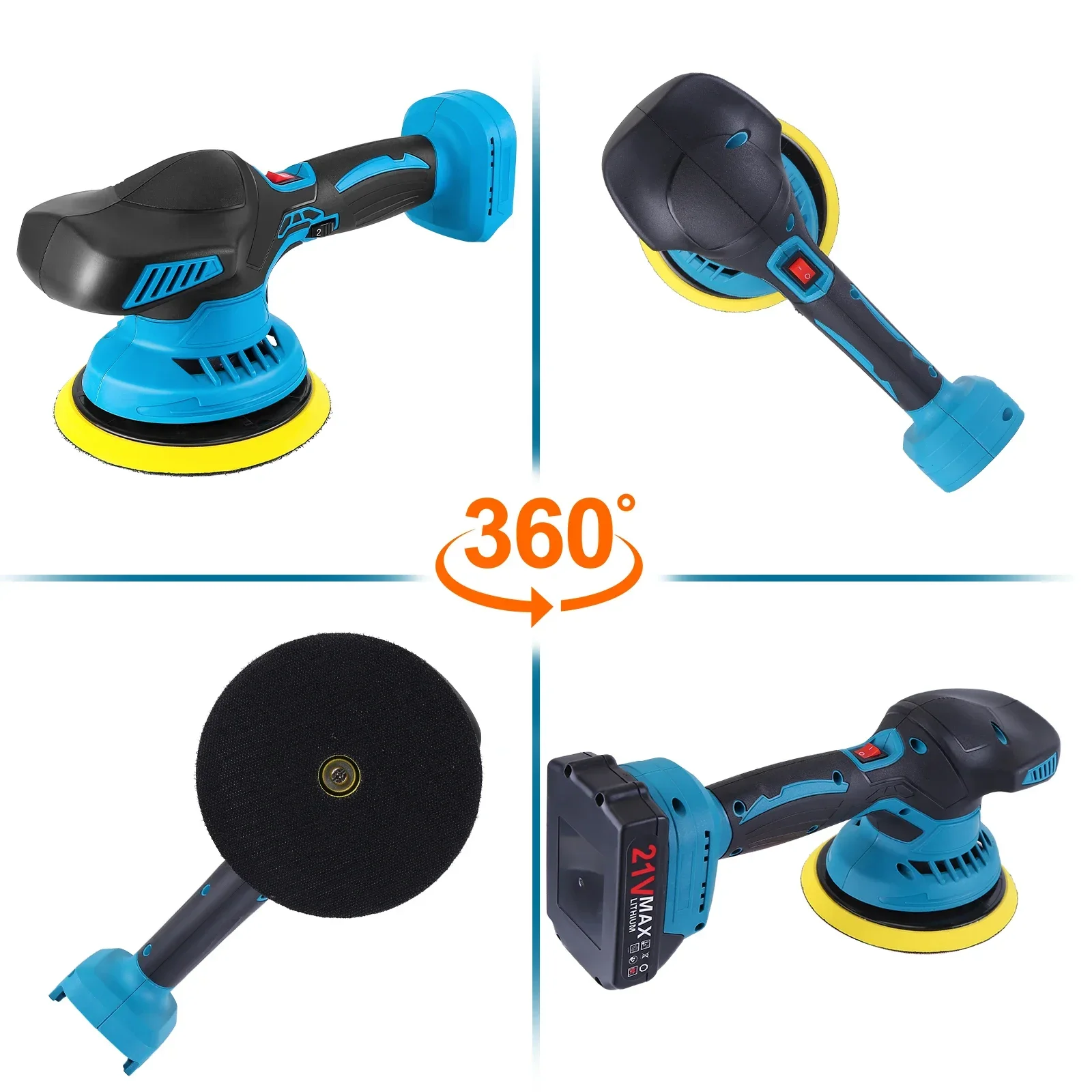 آلة تلميع السيارات اللاسلكية 21 فولت مع المرفقات 6 سرعات الملمع اللاسلكي #2