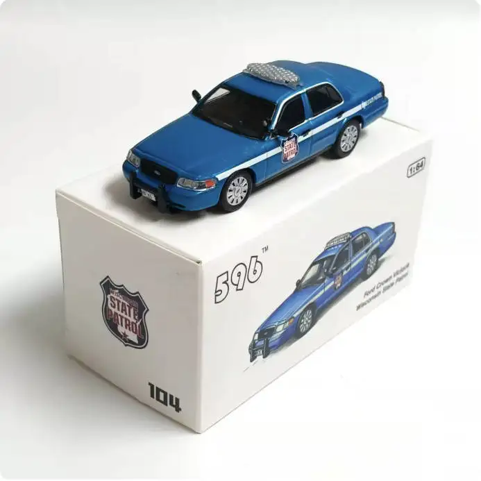 596 In Stock 1:64 Crown Victoria Police Patrol Car MK2 EN114 Diecast Model Collection Toys