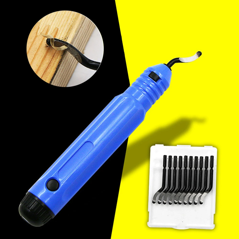 DIY File Cutter Trimming Tool 1Set Trimming Knife Scraper With 10Blades 3D Model Grinding Tool Suitable for Soft Metal Carving