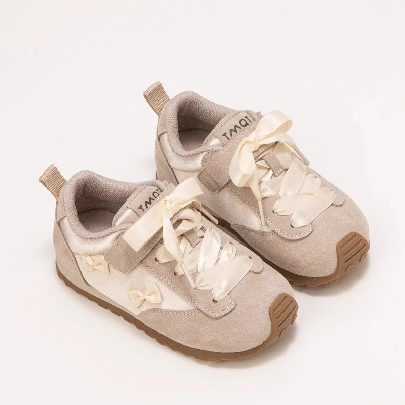 

Children's Sneakers 2025 Spring Autumn New Girls' Soft Sole Outdoor Casual Shoes Lightweight Comfortable Fashion Bow-knot Flats