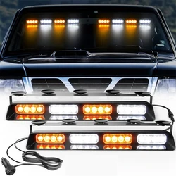 Emergency Dash Strobe Lights Safety Lights 16 LED Flashing Warning Hazard Windshield Visor Traffic Light Bars for Trucks