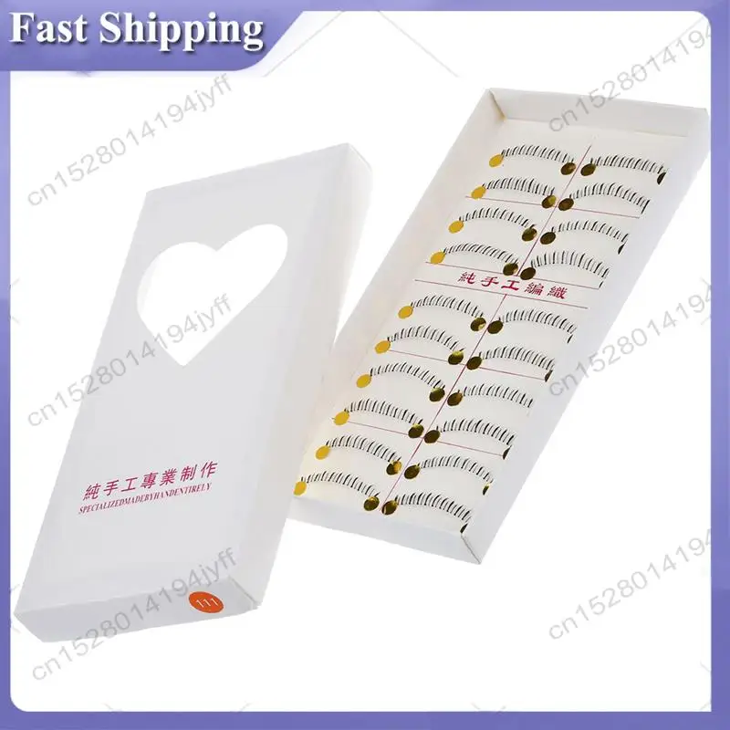 -ABDH 50 Pairs Makeup Natural Lower Bottom Black False Eyelashes Clear Band