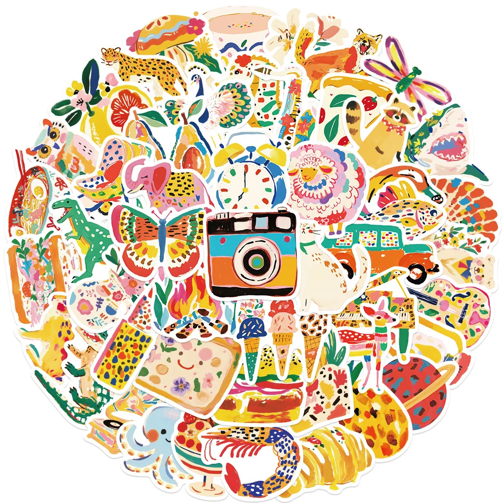 10/30/50 قطعة ملصقات فن البوب الملونة INS الشارات الجمالية مقاوم للماء الكتابة على الجدران سجل القصاصات سكيت لطيف لاصقة تزيين #1