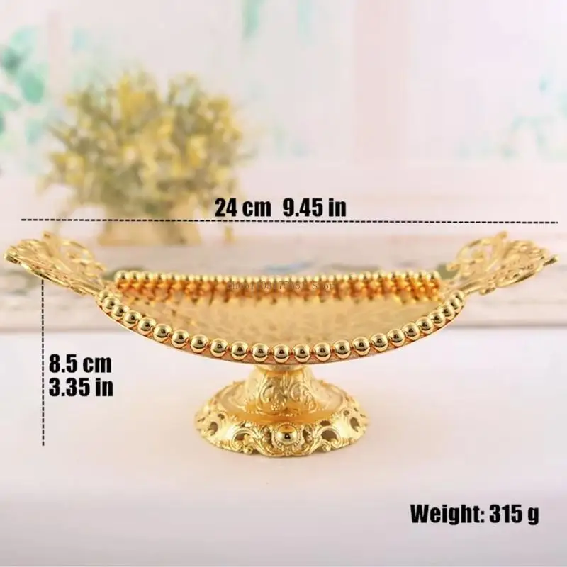  Multipurpose Golden Platter For Serving Fruits Sweet Dessert Snacks Dish Tray