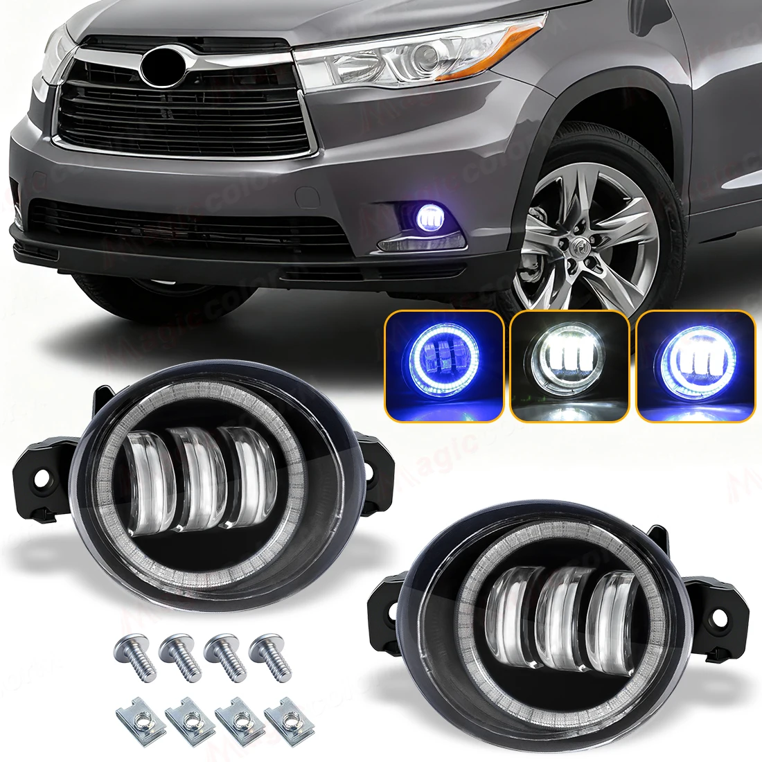 

2PCS LED Angel Eyes Fog Lamp For Nissan X-Trail Altima Rogue Sylphy Almera QASHQAI March Pathfinder Front Bumper DRL Foglight