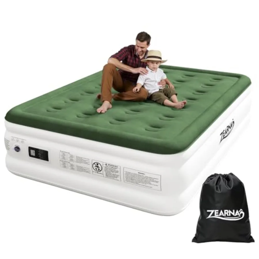 

Size Air Mattress with Built in Pump Raised Comfort Air Bed Upgraded Flocked Top Blow up Mattress with Carrying Bag Inflatable