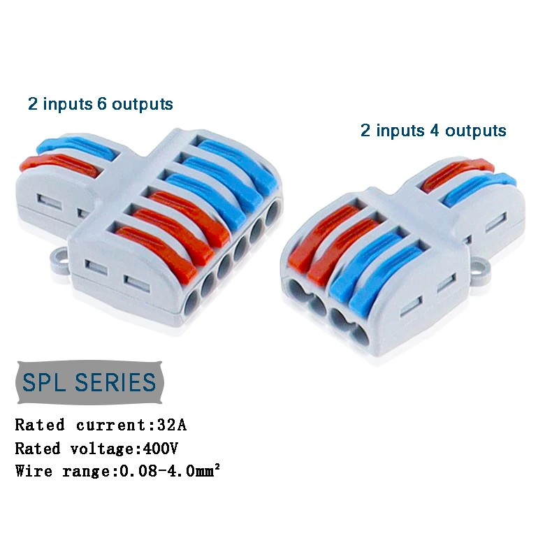 Quick Universal Compact Conductor Wiring Connection Splitter SPL Spring Splicing Push-in Terminal Block For Home 222 223