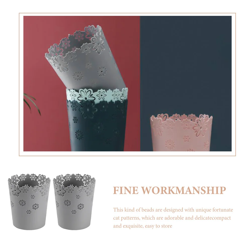 

2Pcs Mini Trash Cans Desktop Garbage Storage Bins Multi-Functional Small Waste Containers for Home Car Office Countertop Use