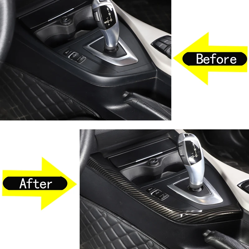 ABS Carbon Fiber For BMW 1 2 Series F20 F21 F22 F23 2012-2018  Car Center Control gear sticker  interior Decoration accessories view 4