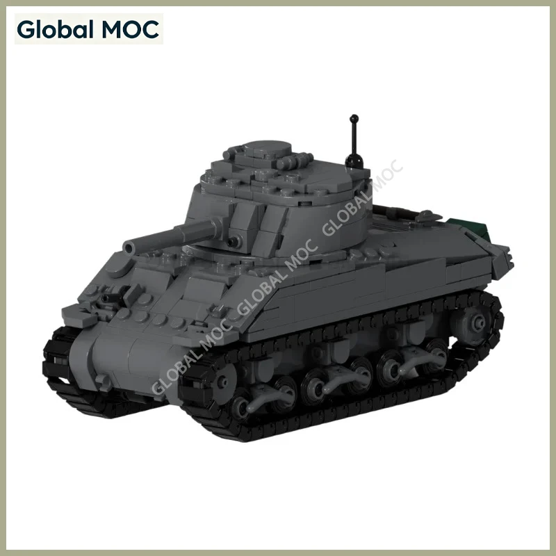 Tactical Armored Tank MOC Bricks Realistic Military Vehicle DIY Assembly Desktop Decoration Model