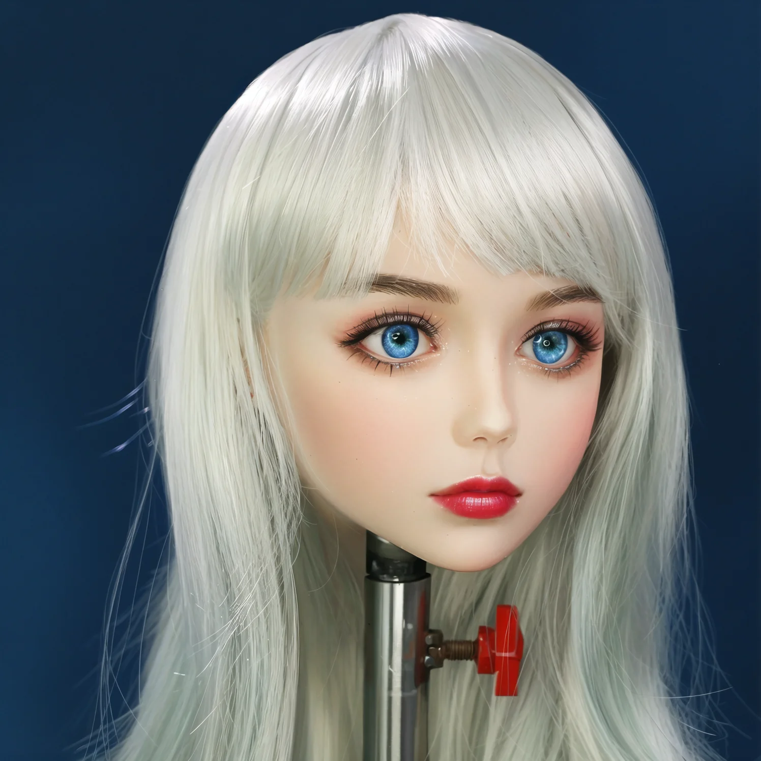 Modello perfetto per la testa della fidanzata, materiale TPE, occhi azzurri, consistenza morbida, decorazione da tavolo, giocattolo per adulti maschi, può essere venduto separatamente parrucca