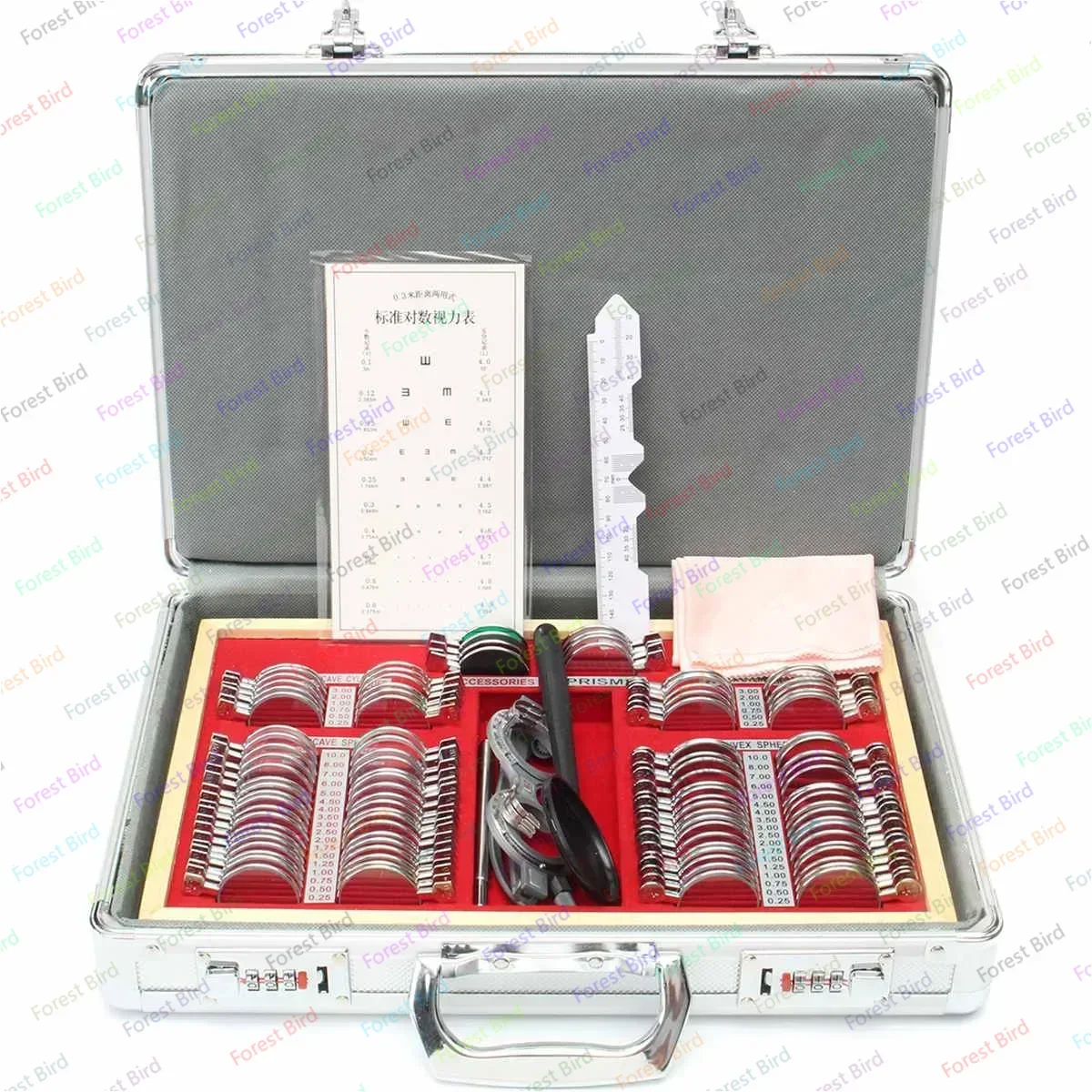 104Pcs Adjustable Optometry Test Optical Trial Lens Set Plastics Rim Aluminium Case Optometria Tool Eye Testing Frame Glasses