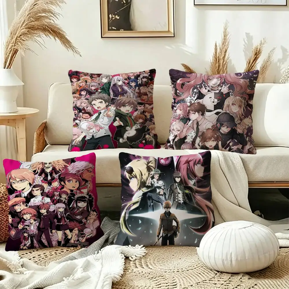D-DanganRonpa Anime Pillow Cushion Cover Pillowcase Living Room Sofa Home Decor Customized