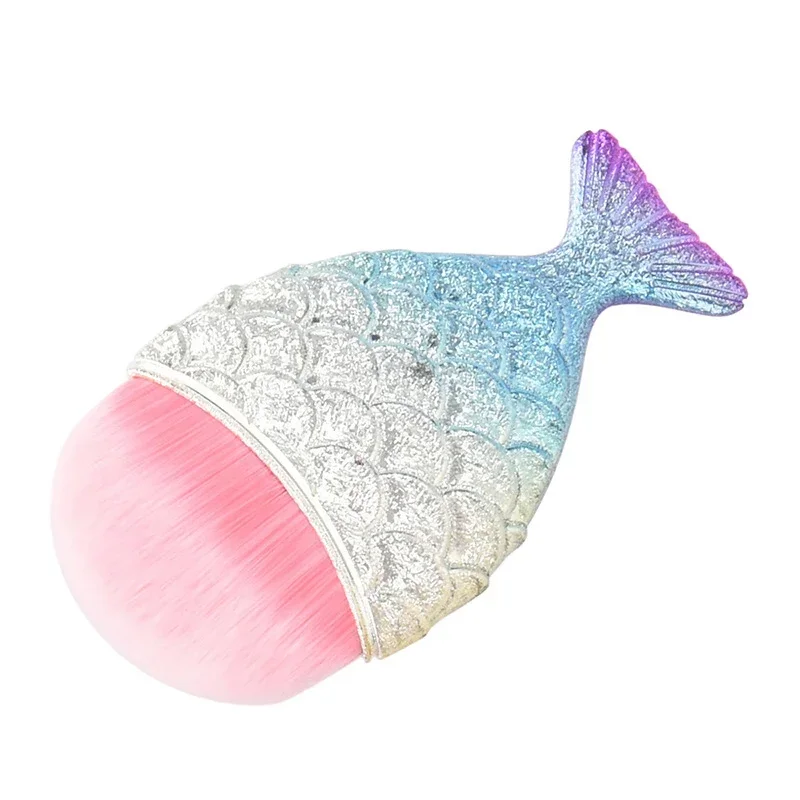 فرشاة مكياج احترافية على شكل حورية البحر، بودرة أحمر الخدود، فرشاة ناعمة، فرشاة كريم الأساس، فرشاة السمك، أدوات مكياج، مكياج الوجه #2