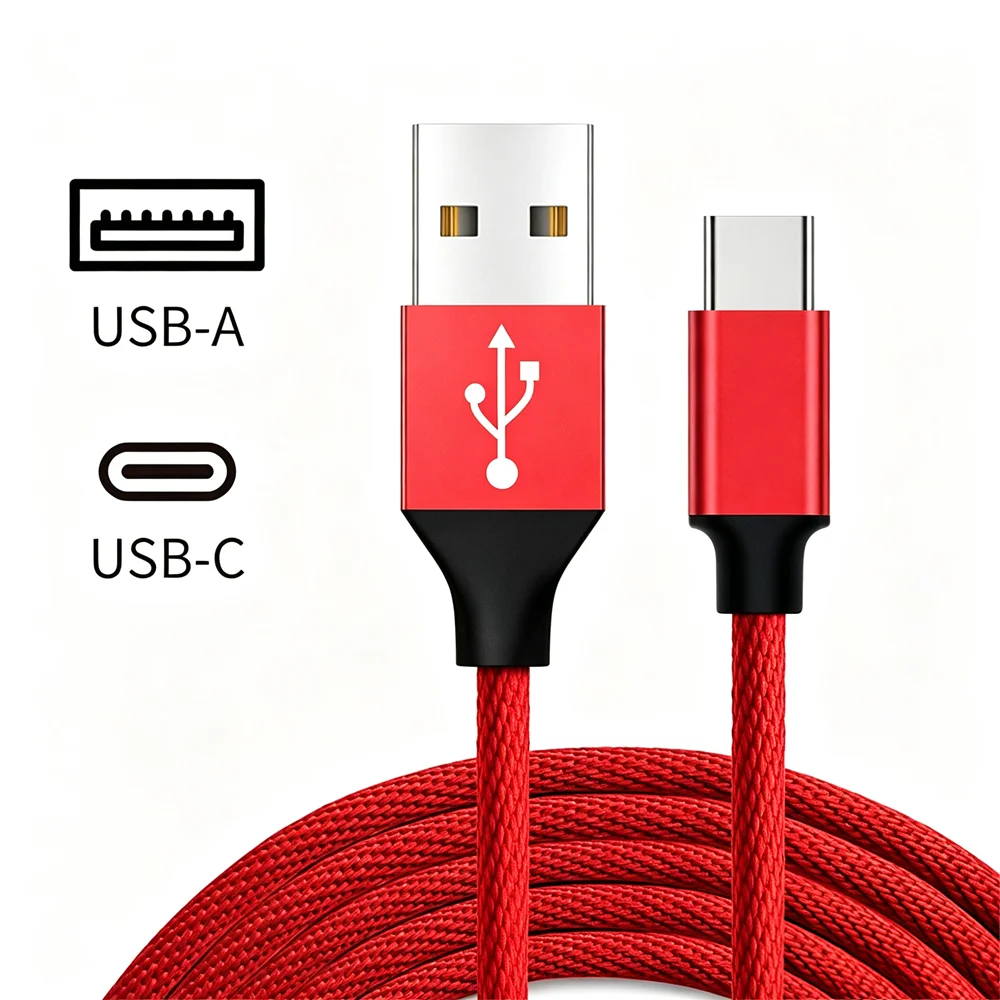 Type C USB Fast Charging Fabric Cable For Xiaomi 13T 15T 17T Redmi Note 14 POCO F6 X7 Huawei Honor USB Type-C Rapid Charge Cable