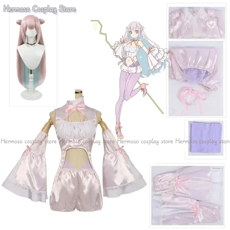 

Byakuya Mimori Cosplay Costume Wig Anime MahoAku The Magical Girl and the Evil Lieutenant Used to Be Archenemies Sexy Uniform