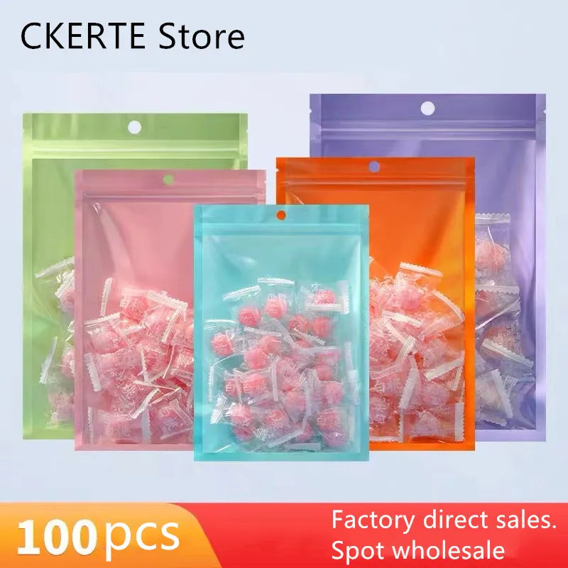 

100Pcs Exquisite colors Pearlescent Film Ziplock Bag Pouches Parts Jewelry Storage Bag Resealable Packaging Bag