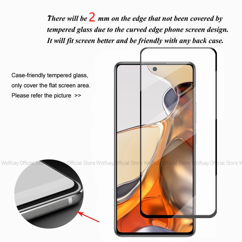 2/4PCS Tempered Glass For Xiaomi 11T Screen Protector For Xiaomi 11T 11T Pro Full Glue Cover Phone Screen Film For Xiaomi 11T