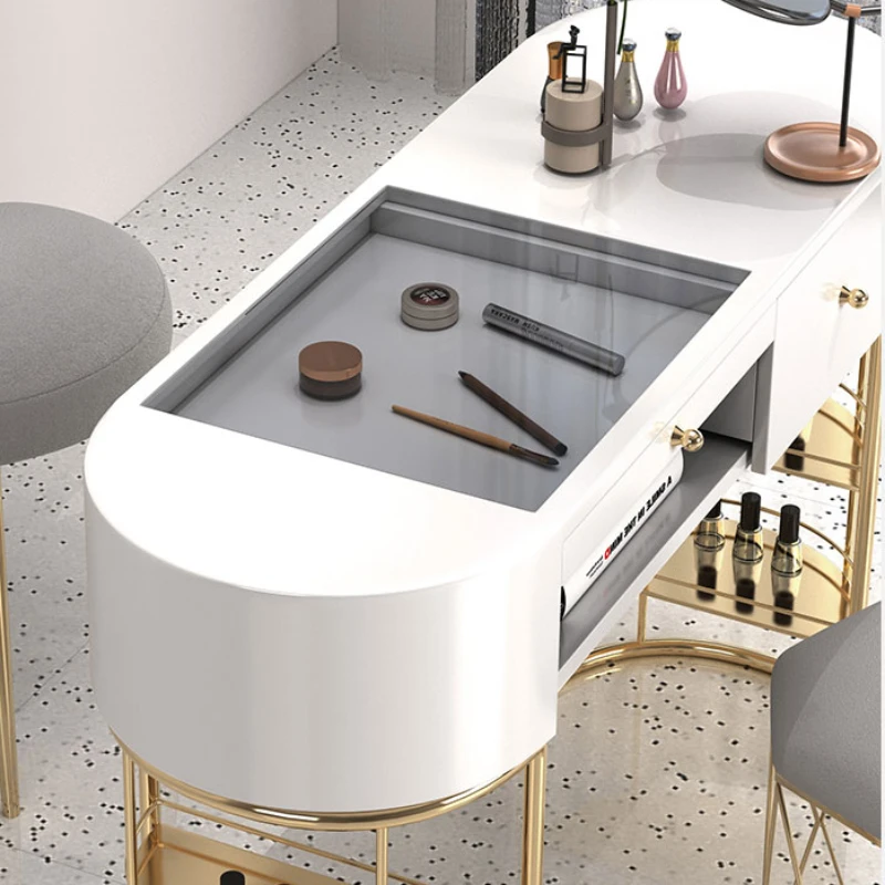 Luxury Professionals Nail Desk Design Storage Nordic Organizer Nail Table Manicure Aesthetic Tavolo Unghie Salon Furniture