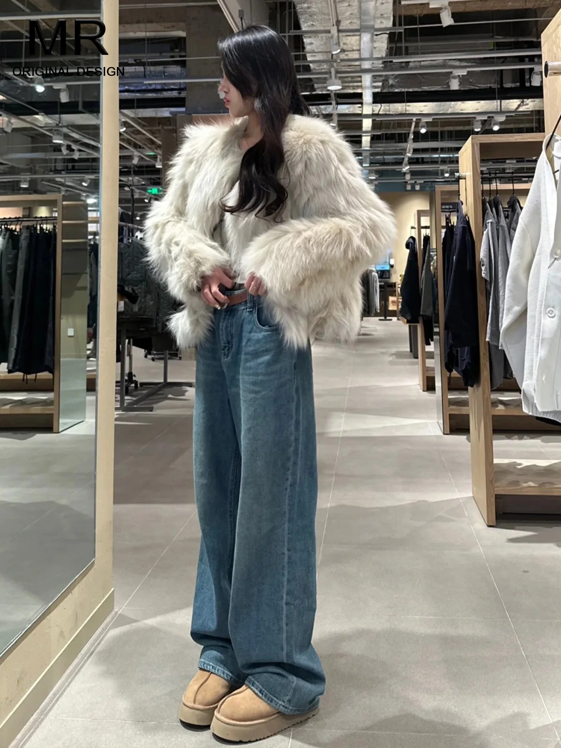 

Ретро-синие джинсы с высокой талией и прямыми штанинами, женские летние новые свободные джинсы-клеш в пол, визуально стройнящие фигуру