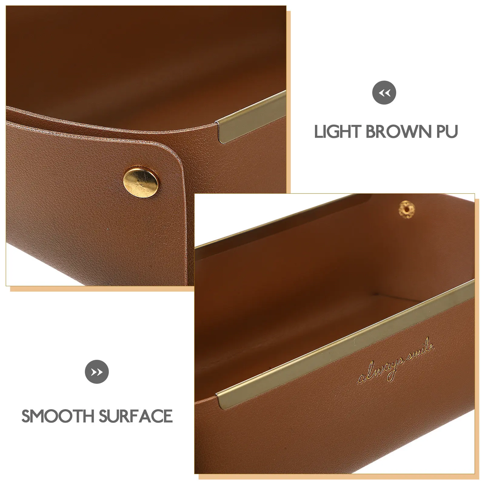 PU Jewelry Tray Gold Edge Jewelry Plate Decorative Key Tray Storage Plate Elegant Desktop Organizer Decorative Ring Dish