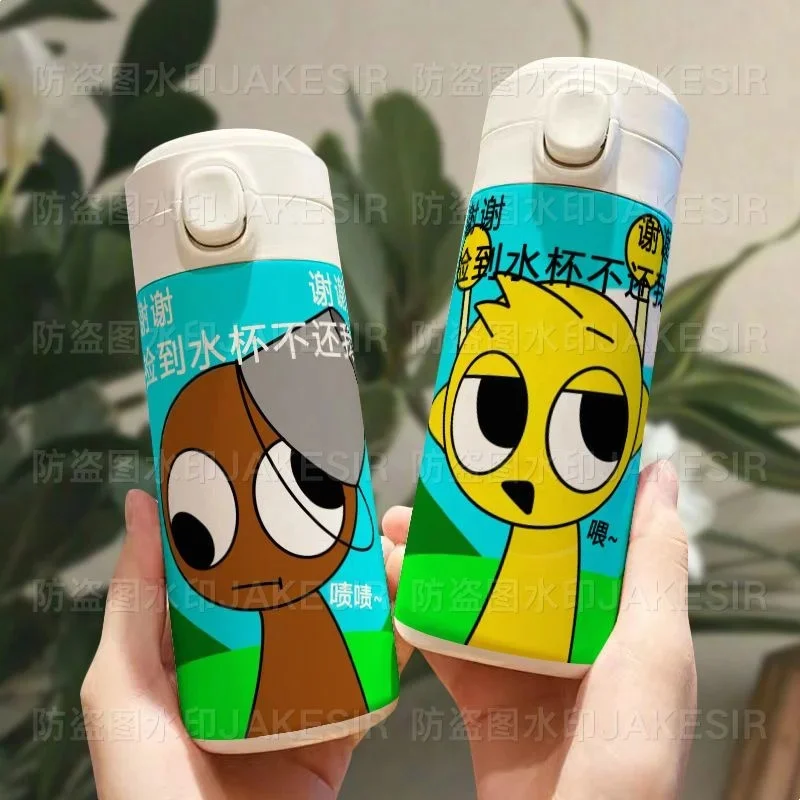 Incredibox Sprunki Horror Game Stainless Steel Thermos Cup Cartoon Straw Coffee Cup Fashion Personalized Creative Water Cup