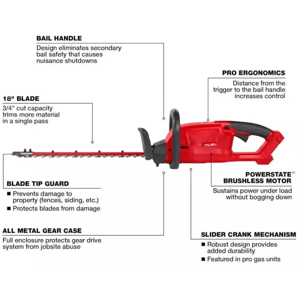 Trimmers,Hedge M18 Hedge Trimmer,18v Hedge Trimmer,m18 Fuel 18 Hedg  Fits for Milwaukee 3001-20 M18 Fuel 18 in. Ergonomic