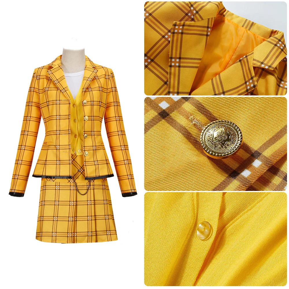 Clueless Cher Horowitz Cosplay Costume Suits School Uniform Women Outfits Halloween Carnival Costumes