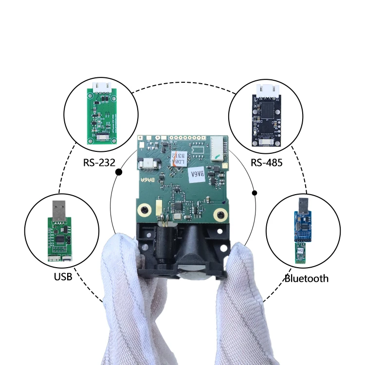Electronic Distance Measure Module Lift Laser Distance Sensor Module Red Visible 100m Distance Module With Rs232