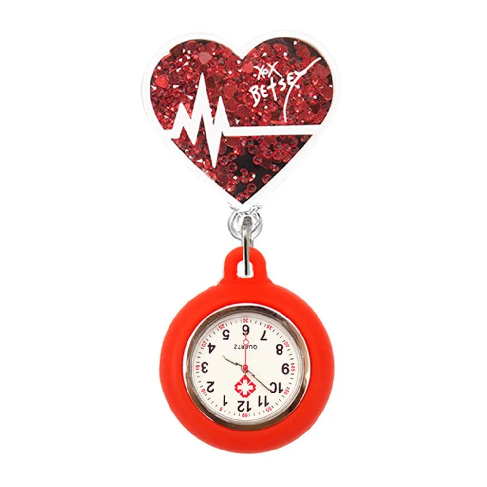 Women PVC Retractable Watch Brooch Cute Appearance Colourful Cartoon Nurse Watch Lovely Nurse Pocket Watches Nurse Gifts