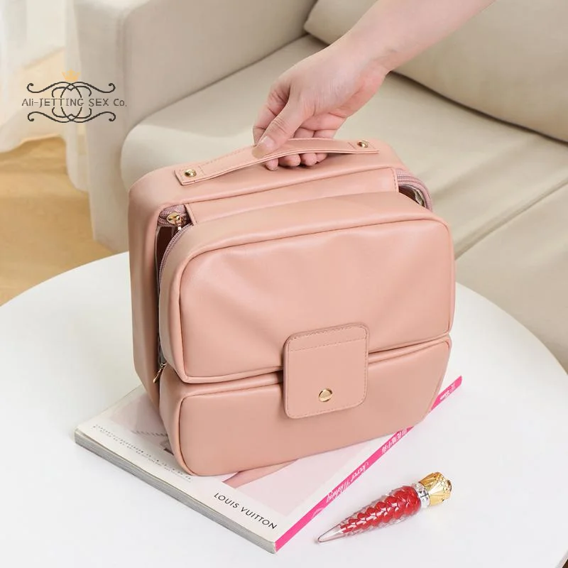 Portable Foldable Makeup Brushes Organizer Cosmetic Bag With Multiple Compartments Travel Toiletry Storage Pouch Cosmetic Tools