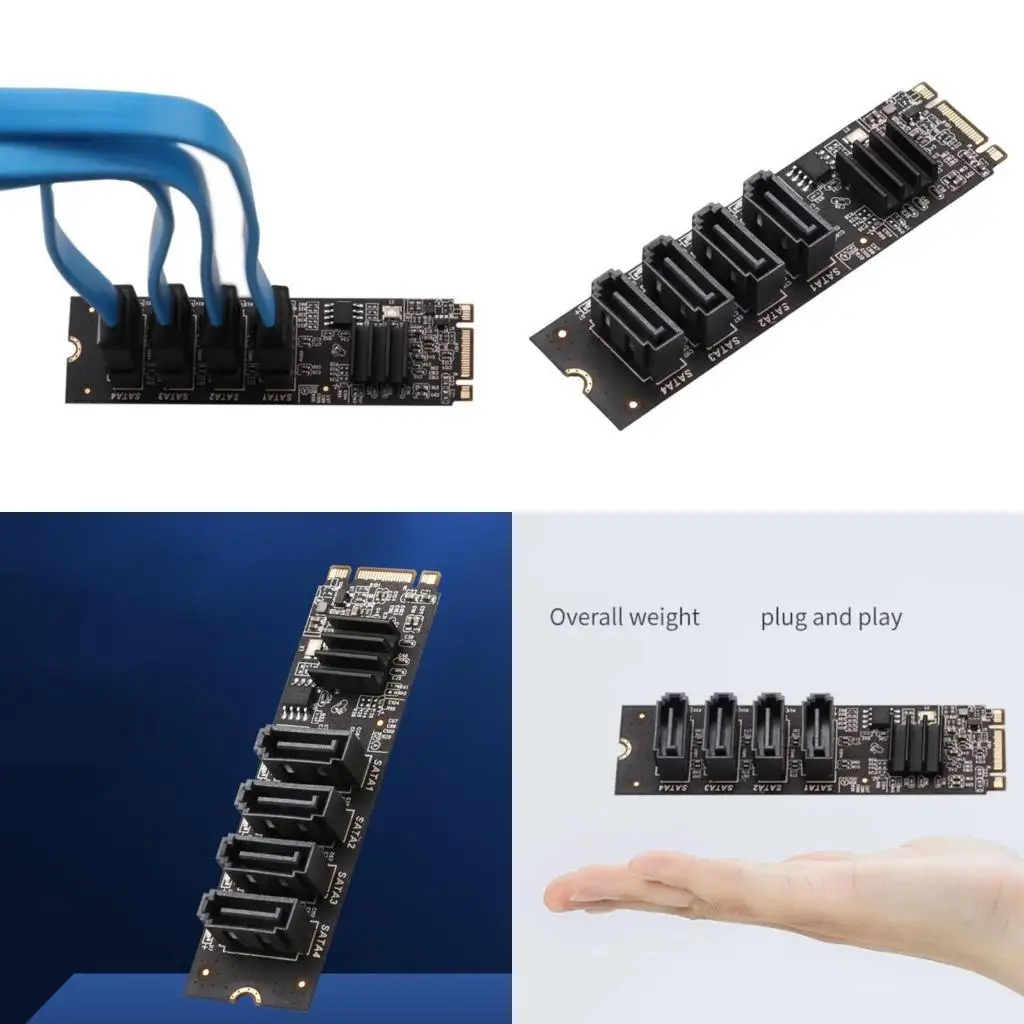 

652F M.2 To SATA3.0 Expansion Card With double channel M.2 PCIE3.0 Fast and Stable