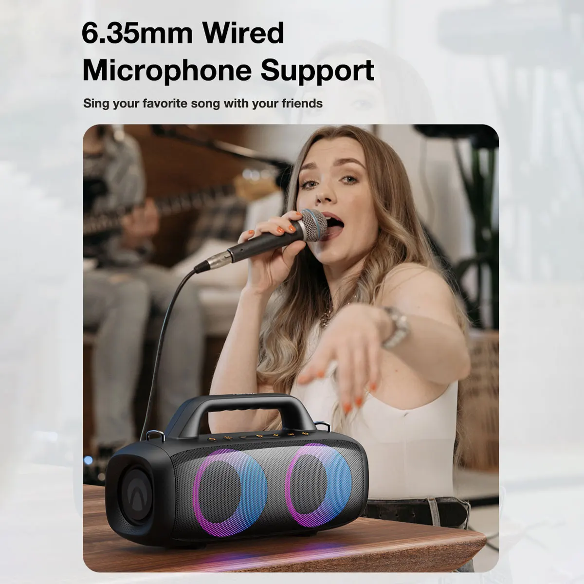 AirAux AA-DH1 لاسلكي TWS مضخم صوت محمول مكبر صوت ضد الماء RGB ملون الدورية ضوء وماض سمّاعات بلوتوث ترقية