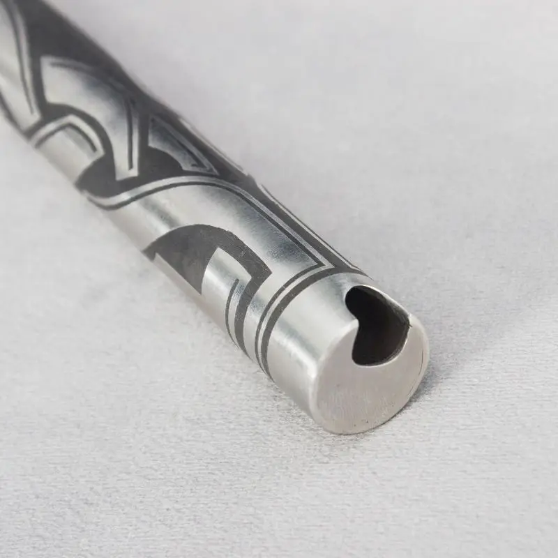 38cm Outdoor Portable EDC Longquan Handmade Stainless Steel Flute Multifunctional Car Window Breaking Short Stick