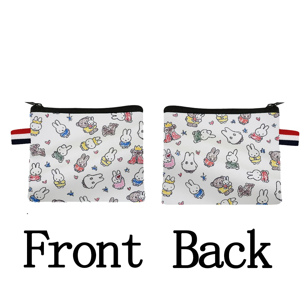 Miffys Sublimation Wallet Coin Purse Portable Wallet Women Cartoon Print ID Card Storage Bag Female Cute Small Makeup Bag Gift