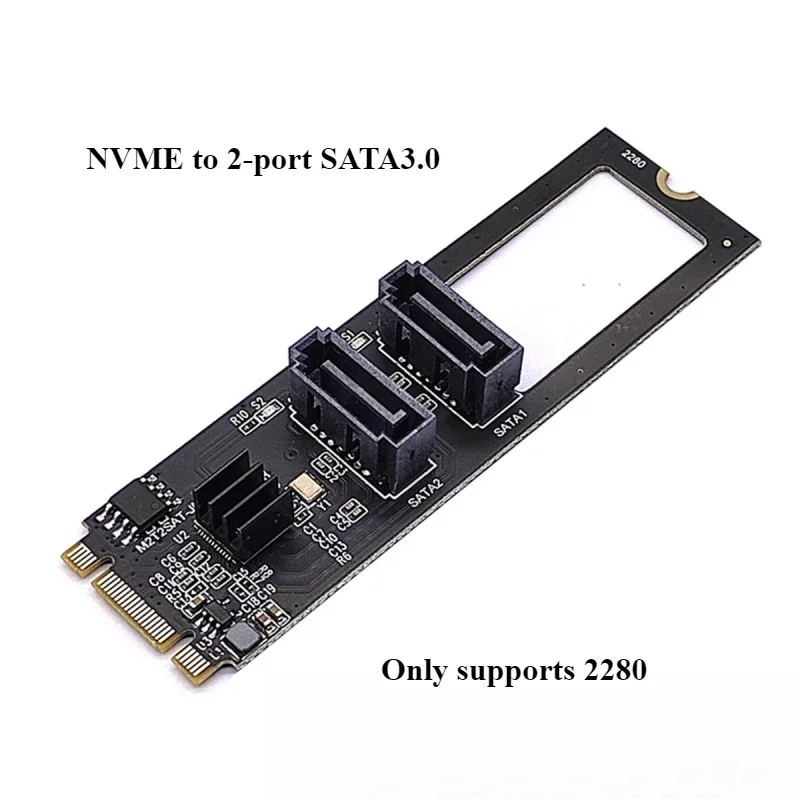 Tarjeta adaptadora de disco duro NGFF M.2 NVME PCI-E a SATA dual