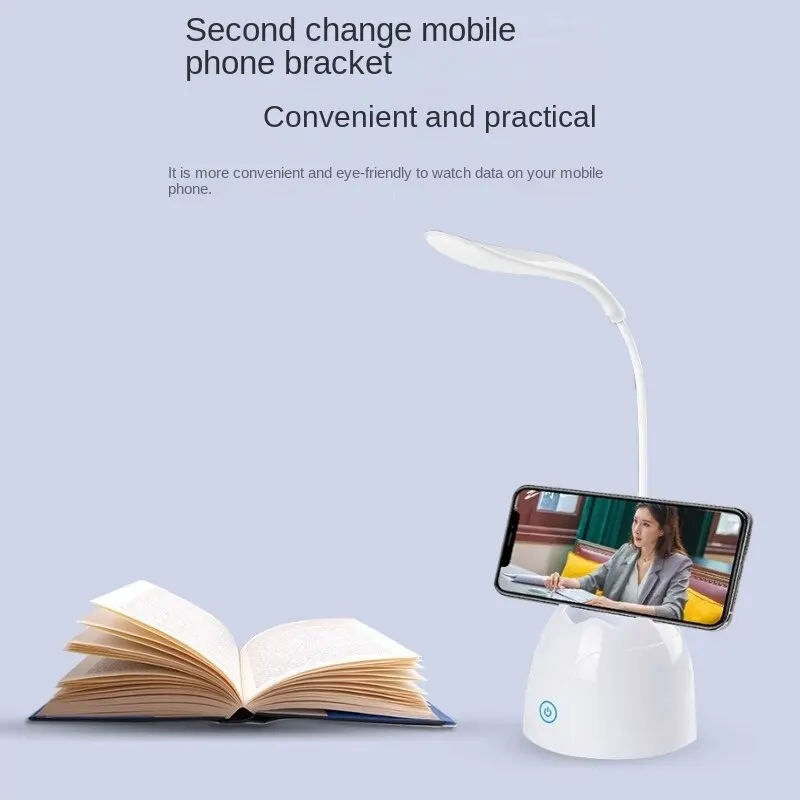 USB Pen Holder Eye Protection Desk Lamp Study Student Dormitory Bedroom Bedside LED Touch Reading Desk Lamp