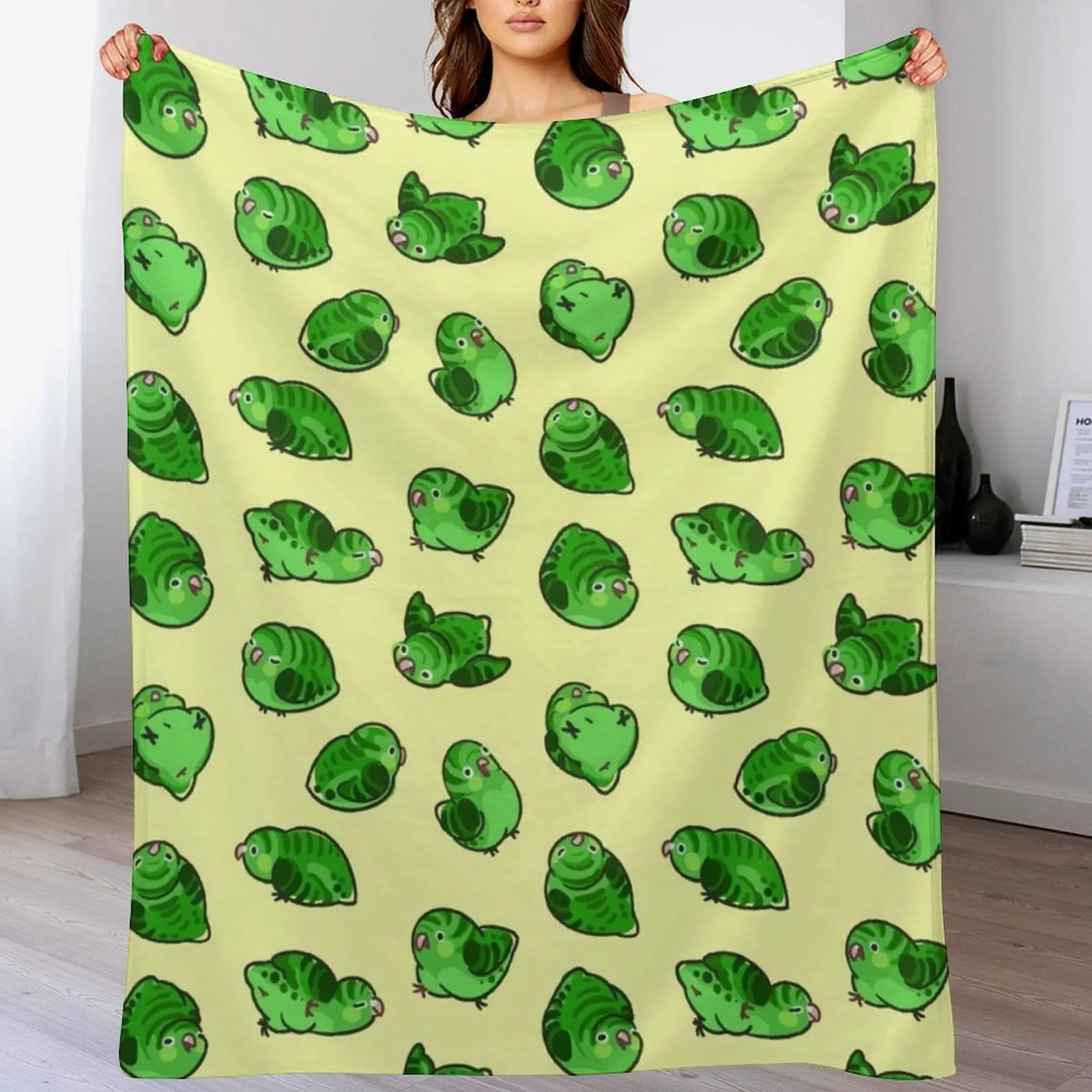 

Linnie Doots - Green on Yellow Throw Blanket